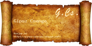 Gipsz Csenge névjegykártya